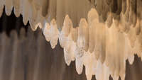 Lustre de sélénite de quartz de pierre naturelle du Brésil de grand rectangle de plafond de style moderne d'Amérique
