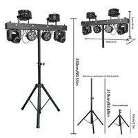 Barre de projecteurs mobiles 2x30W DMX512 pour DJ et discothèque, 2x6x8W RGBW 4-en-1 LED Par pour scène et soirées