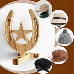 Wooden Hat Rack Solid Wood Wall Mounted Hat Hanger Multi Purpose <b>Storage</b> Display Rack For Caps And Hats Durable Design - Product Image 1