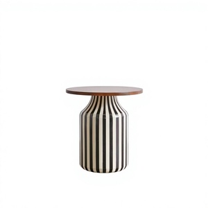 Table basse en bois avec incrustations de os écologiques, design nordique moderne, style américain, meubles de salon, meubles BS Home - Product Image 6