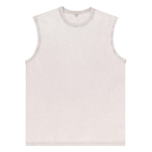 Mens Quá Khổ Axit Rửa Áo Phông 100% Cotton Tập Luyện Phòng Tập Thể Dục Tank Top Biểu Tượng Tùy Chỉnh Không Tay Cắt Cơ Bắp Áo Sơ Mi Lỏng Phù Hợp - Product Image 6