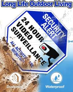 Segnale di avvertimento <span class=keywords><strong>Video</strong></span> 24 ore su 24 per cantiere in alluminio 12 "x 12" resistente alle intemperie-segnale di avvertimento per casa, affari, sicurezza esterna - Product Image 3
