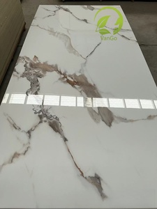 Panneau en PVC style européen moderne, effet marbre brillant, avec placage en charbon de bambou, pour salle de bain et design graphique - Product Image 5