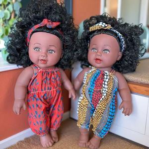 Poupée Reborn Afro de 30 cm Faite à la Main, <span class=keywords><strong>Jouet</strong></span> en Tissu et Vinyle Souple, Peau Foncée, Modèle en Caoutchouc Souple, Cadeau pour Enfants - Product Image 5
