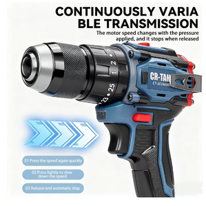 10mm 3 Jaw Chuck 60N.M Electric Drill 28-122PCS Hand Drill <b>Set</b> Dual Lithium Battery Pack Fast Charger Complete Accessories ODM - Product Image 4