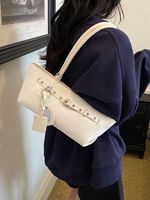 Sac en PU à imprimé léopard simple et élégant pour femmes, touche élégante. Style d'automne précoce. Grande capacité. Durable.