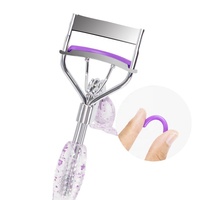Vente en gros usine Mini recourbe-cils manuel en acier au carbone + PS, manche queue de poisson violet, pour maquillage des yeux, cadeau, service de marque privée