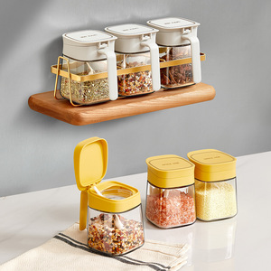 Spice Jar Set Airtight Glass Containers With Plastic Lid For Kitchen Storage Solid Seasonings M Size - Product Image 2
