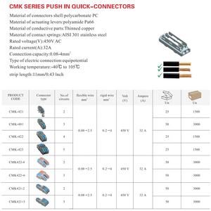JINH 미니 재사용 가능 터미널 커넥터 푸쉬인 레버 너트 와이어 연결용 전기 케이블 접속 커넥터 - Product Image 6