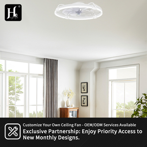 Ventilador de techo moderno y minimalista de 20 pulgadas con ventilador de techo empotrado de color claro, adecuado para dormitorios y habitaciones infantiles. - Product Image 5