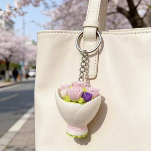 Juguete Promocional Impreso en 3D, Colgante de Rosa con Forma de Ramo de Primavera para Aliviar el Estrés, Clicker de Dedo, Accesorio para Bolsos - Product Image 4