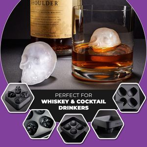 Biểu Tượng Tùy Chỉnh DIY 3D Bpa Miễn Phí Lớn Lớn Bóng Hình Dạng <span class=keywords><strong>Whiskey</strong></span> Sô Cô La Sáng Tạo Nhà Sản Xuất Mềm Silicone Hộp Sọ Mặt <span class=keywords><strong>Ice</strong></span> Cube Khay Khuôn - Product Image 3