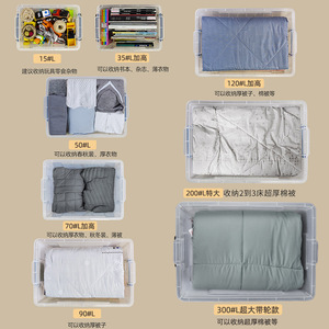 Clothing Organizer Plastic Storage Box 200L Rectangular With Lid For <b>Clothes</b> And Underwear Storage - Product Image 2