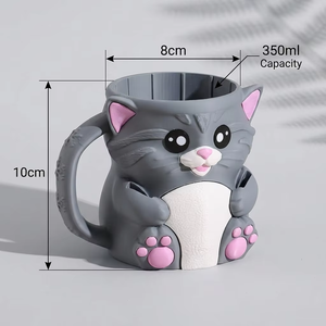 Coppa per Gelato a Forma di Gatto Stampata in 3D, Ciotola Multifunzionale per Snack a Forma di Animale Carino - Product Image 2