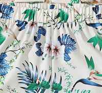 Ensemble 2 pièces imprimé plantes tropicales pour filles, haut à bretelles et pantalon à jambes larges, tenue d'été décontractée pour les vacances à la plage, usage quotidien
