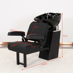 Sillón Lavacabezas de Cuero Sintético con Terapia para la Cabeza para Peluqueros <span class=keywords><strong>y</strong></span> Uso en Salones de Belleza - Product Image 2