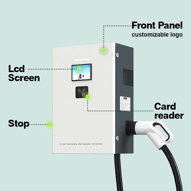 Wall-Mounted DC EV Charger with V2G & V2H Function Fast DC Electric Car Charging Station with Open Charge Point Protocol