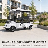 Mini-bus électrique 4 places avec toit à auvent, freins à disque sur 4 roues, certifié CE, chariot de tourisme pour les stations balnéaires, les parcs et les communautés