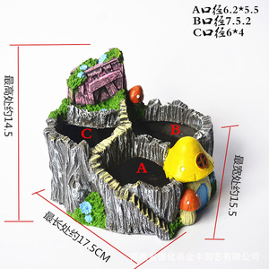 Maceta <span class=keywords><strong>de</strong></span> Resina al por Mayor para Plantas Suculentas, Mini <span class=keywords><strong>Casa</strong></span> Contenedor <span class=keywords><strong>de</strong></span> Jardín <span class=keywords><strong>de</strong></span> Hadas con 2/3 Macetas para Hogar/Oficina - Product Image 6