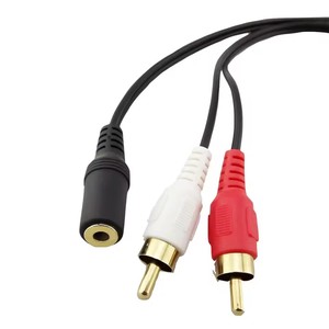 Adaptador de Conector <span class=keywords><strong>Mini</strong></span> <span class=keywords><strong>Jack</strong></span> Estéreo <span class=keywords><strong>Hembra</strong></span> de 3.5mm 1/8" <span class=keywords><strong>a</strong></span> 2 Conectores <span class=keywords><strong>RCA</strong></span> Macho, Cable de Audio en Y de 20cm - Product Image 3