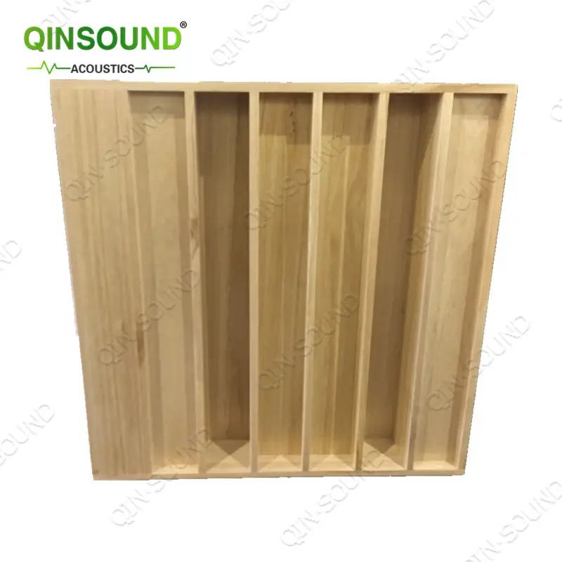 Qinsound कारखाने पर्यावरण के अनुकूल होम थियेटर के लिए ध्वनि अवशोषण लकड़ी ध्वनिक QRD विसारक पैनल दीवार