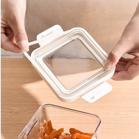 Distributeur de céréales 60oz pour farine de riz 30oz Rangement à domicile Récipient pour aliments secs carré en plastique scellé pour céréales
