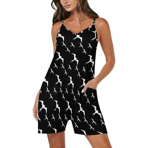 <span class=keywords><strong>Tuta</strong></span> corta con spalline sottili, scollo a V, stampa <span class=keywords><strong>floreale</strong></span> tropicale, con tasche, casual, per vacanze al mare, <span class=keywords><strong>tuta</strong></span> intera. - Product Image 6