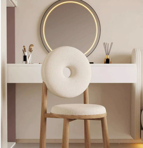 Silla de <span class=keywords><strong>Comedor</strong></span> Moderna de Madera Sólida para Hotel o Restaurante, Respaldo Tipo Donut, Tapizada en Tela Teddy, para Sala de Estar o <span class=keywords><strong>Comedor</strong></span>, Modelo L091 - Product Image 6