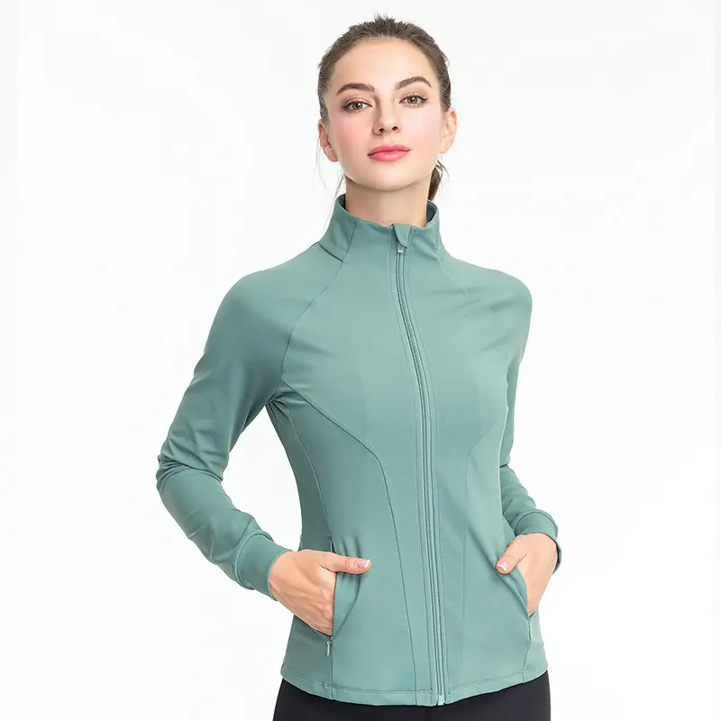Женская куртка на молнии для тренировок и йоги, новинка, осенне-зимние спортивные модные топы для йоги