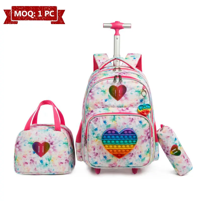 Wholesale Custom 3 In 1 Set Student Children School Bag Kids Wheel School Bags Kids Luggage Sets Trolley School Bag