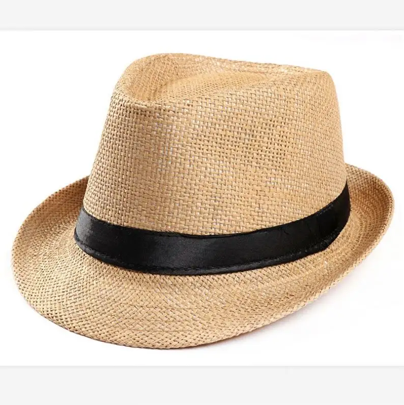 EATH27 Promotional Ready To Ship Cheap Straw Fedora Caps, Wholesale Stock Borsalino Hats Jazz Trilby Hat