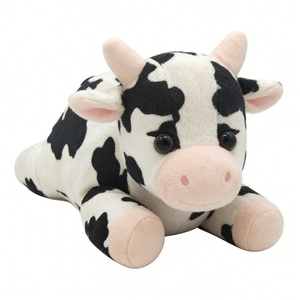 Peluche de vaca lechera negra con manchas, personalizado, con orejas y nariz rosas, suave y esponjoso, juguete de peluche de vaca de granja, regalo. - Product Image 5