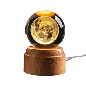 Décorations créatives en cristal de bureau sculptées en 3D du fabricant veilleuse LED blanche chaude rotative cadeaux de vacances pour la chambre à coucher - Product Image 4