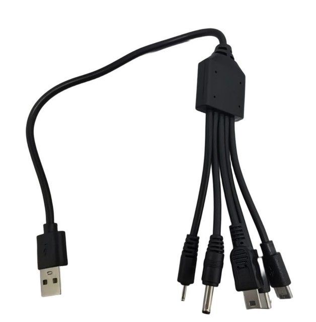 YANGTSE 5-in-1 USB Charging Cable | Micro/Mini DC2.0/3.5 | 32cm 24AWG Pure Copper | Fast Charging for LED Mini Devices | OEM