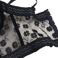 Korset seksi wanita atasan bordir pakaian dalam renda bunga celana dalam pembentuk bernafas dan nyaman Bra Suspender kecil