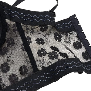 Femmes Sexy Corset Top Brodé <span class=keywords><strong>Fleur</strong></span> Dentelle Sous-Vêtements Culotte Shapers Respirant et Confortable Petit <span class=keywords><strong>Soutien</strong></span>-<span class=keywords><strong>Gorge</strong></span> À Bretelles - Product Image 6