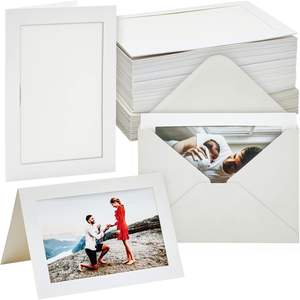 Cartes porte-photos personnalisées avec enveloppes assorties, support pliable pour photos, ensemble de papeterie pour messages de vœux, insertion de logo - Product Image 1