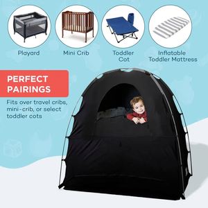 Kid Sensory Tent Blackout Canopy Crib Cover Pack n Play Portable Baby Privacy Pod Blackout Crib Cover Sensory Blackout Tent - Product Image 3
