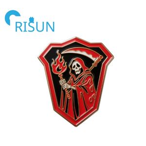 Personalizado Halloween Grim Reaper Terror esqueleto esmalte Pin broches insignias <span class=keywords><strong>muerte</strong></span> con guadaña hoz esmalte Pin gótico joyería regalo - Product Image 5
