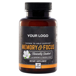 Alpha GPC L-Theanine & Bacopa Monnieri Extracto de hierbas Concentración de enfoque Mejora la memoria Nootropics Cápsulas de suplemento cerebral - Product Image 1