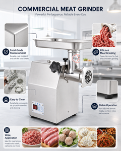 Nouvelle hachoir à viande électrique professionnel en acier inoxydable, automatique, robuste, 130 kg/h, 220 V, pour restaurant et usage industriel - Product Image 3