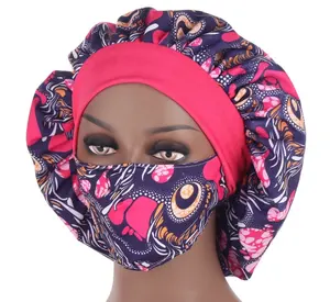 wholesale women satin bonnets and satin hair wraps with logo with facing cover