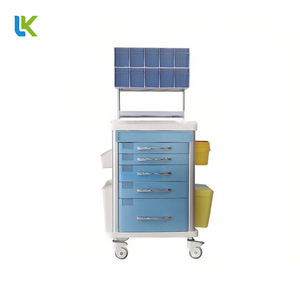 Chariot d'urgence médical multifonction en acier inoxydable et plastique, chariot d'anesthésie hospitalier, capacité de charge de 100 kg, roues - Product Image 2