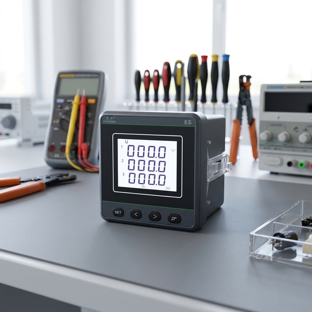 EASTSONG ES96DY Three Phase Power Meter 0.5 Class kWh Harmonic Active Reactive Power Factor 4DI 2DO RS485 Modbus RTU IP65 6A
