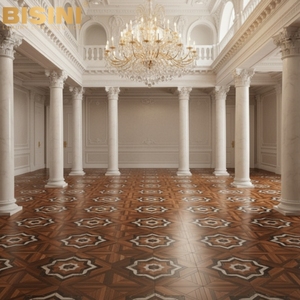 <span class=keywords><strong>Parquet</strong></span> de luxe de qualité palais pour grandes villas : <span class=keywords><strong>Parquet</strong></span> en noyer artisanal avec incrustation octogonale en marbre noir et blanc - Product Image 4