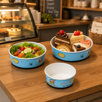 Lot de 12 contenants à soupe jetables biodégradables écologiques de qualité alimentaire en papier avec couvercles, compatibles micro-ondes et congélateur, pour glaces et snacks