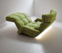 Canapé-lit convertible gris, chaise de style mid-century moderne, cadre en bois écologique, chaise-lit pour adultes, salon, chambre à coucher