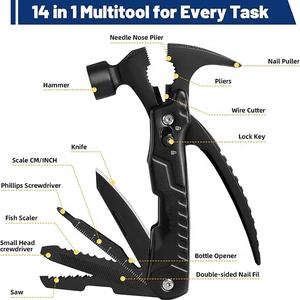 Outil multifonctionnel portatif en alliage d'acier inoxydable 14-en-1 Mini pince <span class=keywords><strong>marteau</strong></span> de survie pour le camping pour les aventures en plein air - Product Image 2