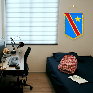 Mini Banderas de Coche de 20x30cm de la República Democrática del Congo, Accesorios Decorativos de Pared, Pequeños Adornos para Colgar - Product Image 2