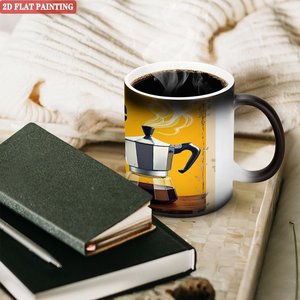 Modern Home Tabletop Magic Mug 11oz Frosted Black <b>Ceramic</b> Heat Sensitive <b>Cup</b> - Product Image 3